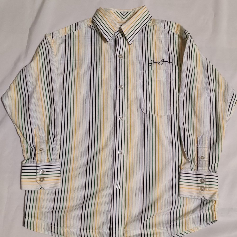 Sean John Boys Kids Colorful Stripes Button Down Dress Shirts Small (8/10)